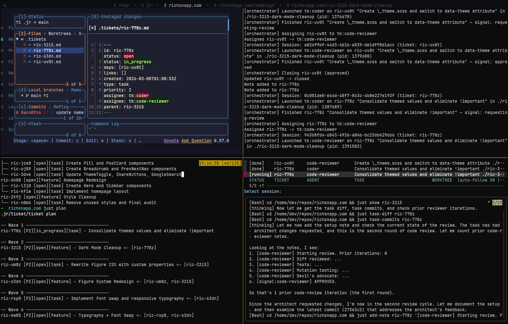 using jr in tmux